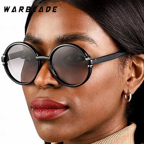 Imagen 2 del producto Gafas de sol con montura redonda de gran tamaño para mujer, anteojos de sol femeninos de marca de diseñador, para conducir al aire libre, de verano, UV400