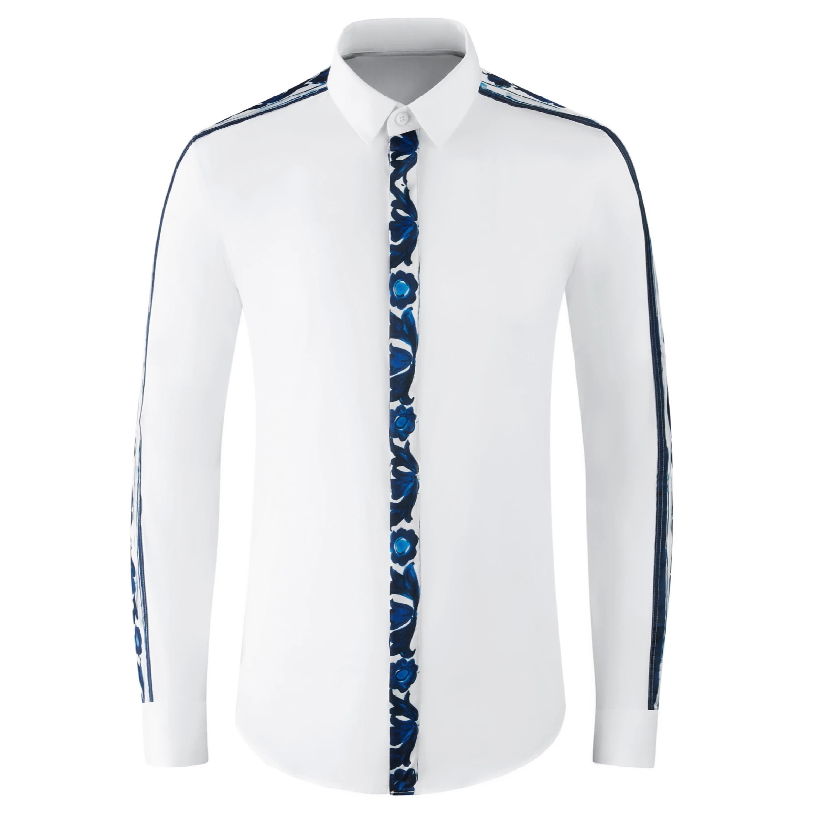 

Luxury Flower Men's Shirt Fashion Long Sleeve Casual Business Dress Shirts Slim Fit Social Party Banquet Men Clothing M-4XL