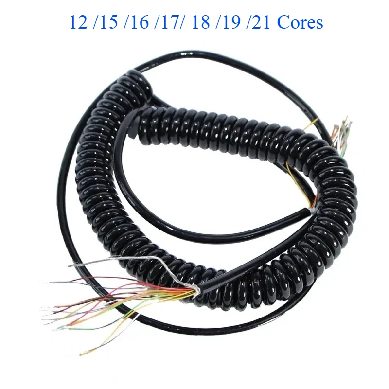 Wholesale 12-21 Cores Spring Spiral Cable Coiled Cable for CNC Handheld Encoder Manual Pulse Generator MPG