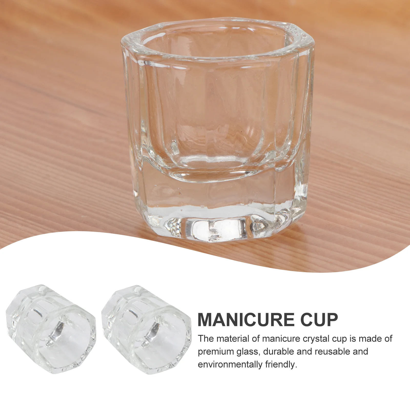 Pio à poudre liquide Dappen, outils de manucure, petits bols à teinte, cristal standardisation, mini plats en verre transparent, 2 pièces