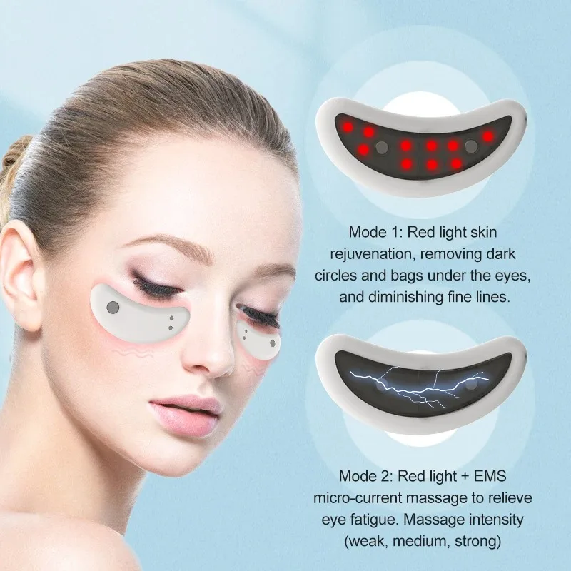 Eye Care Device Anti-Aging Dark Circles Remover Electric Portable EMS Red Light Therapy Massage LED Eye Patch with Microcurrent