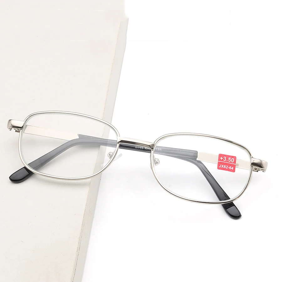 Vintage Silver Metal High number Reading Glasses with Glass-lens +400 +450 +500 +550 +600