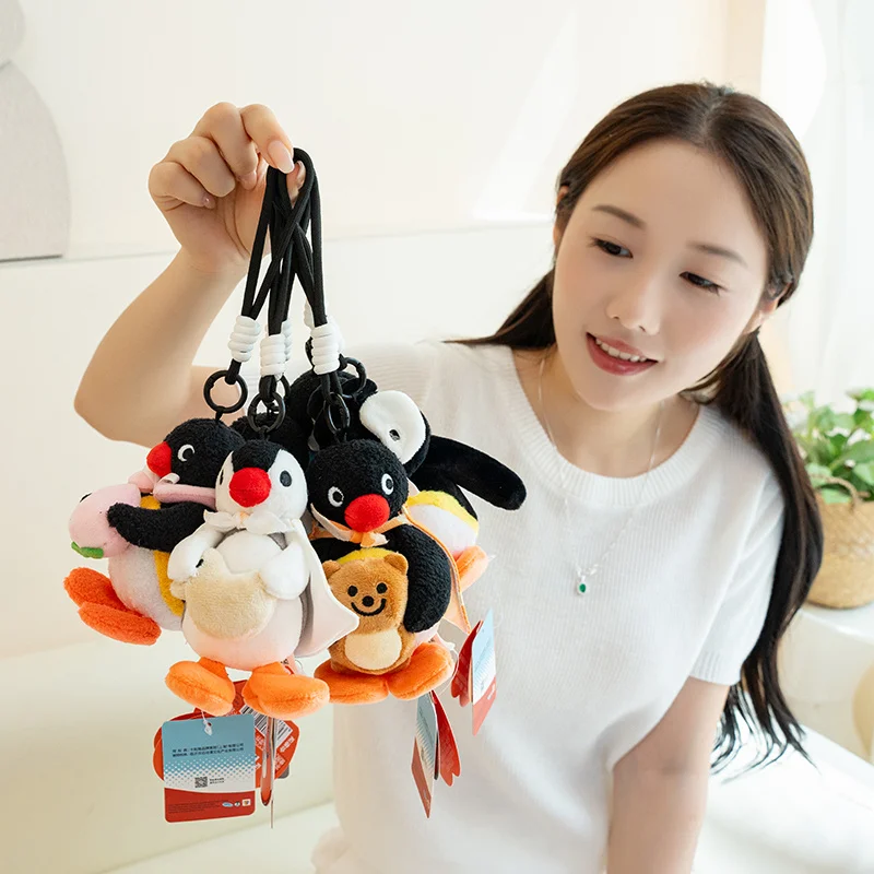 10cm Cartoon Pingu Animated Character Series Cute Plush Animal Doll Backpack Pendant Decor Trendy Toys Peripheral Surprise Gifts view 6