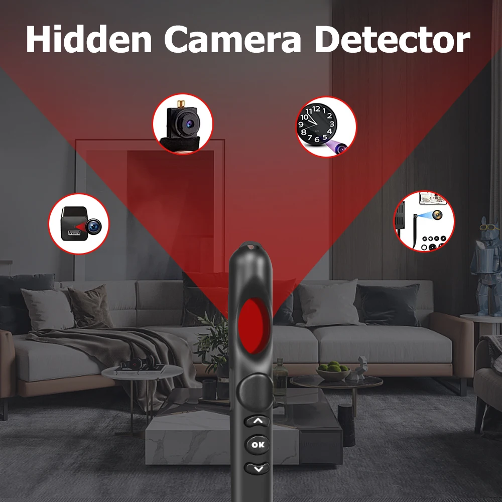 Hidden Camera Detector Anti-Spy Car GPS Tracker Listening Device Bug RF Wireless All Signal Scanner Gadget Security Protection