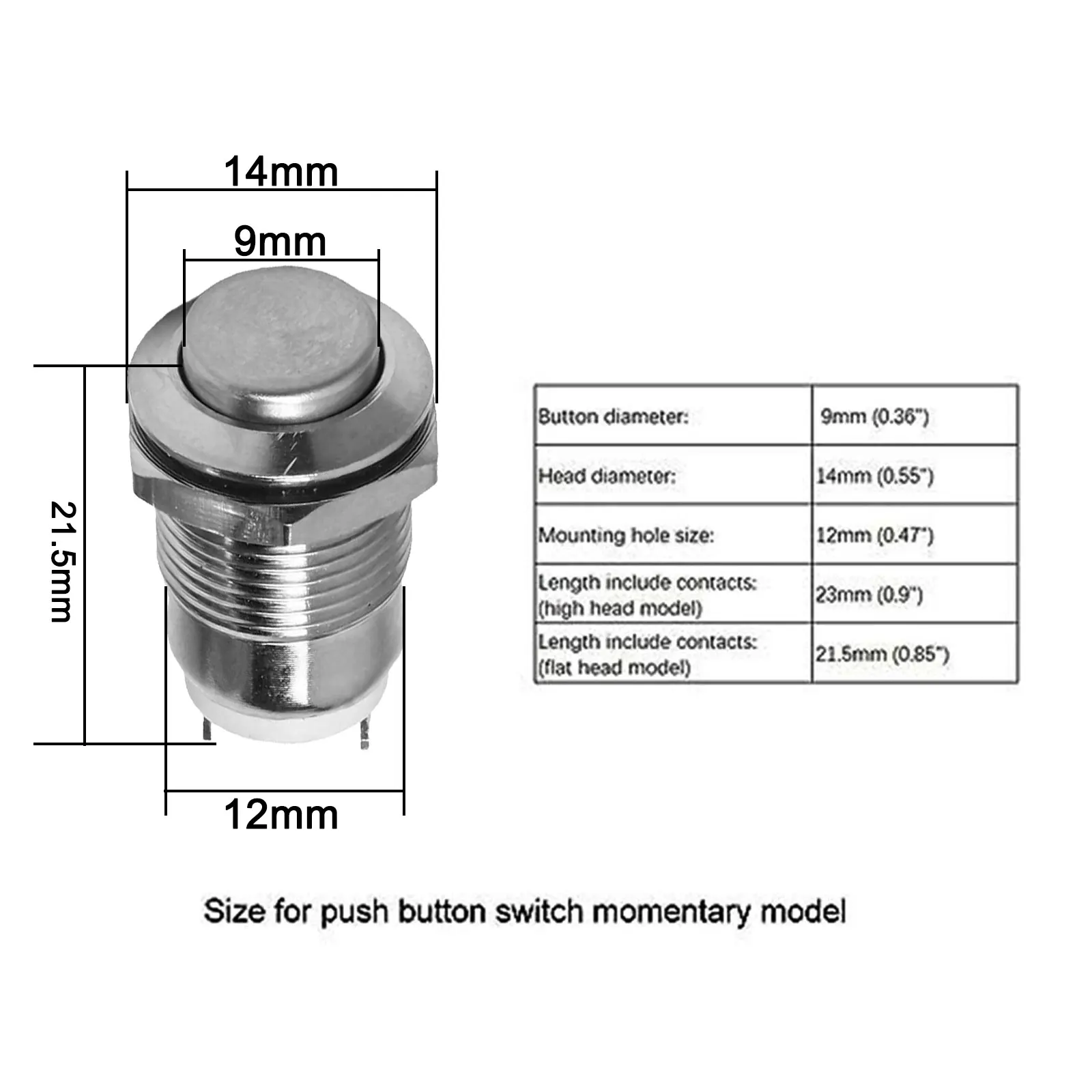 Tough & Pack of Ten IP65 Rated Waterproof Moments Buttons featuring an Easy to Press High Round Head Shape for Comfort