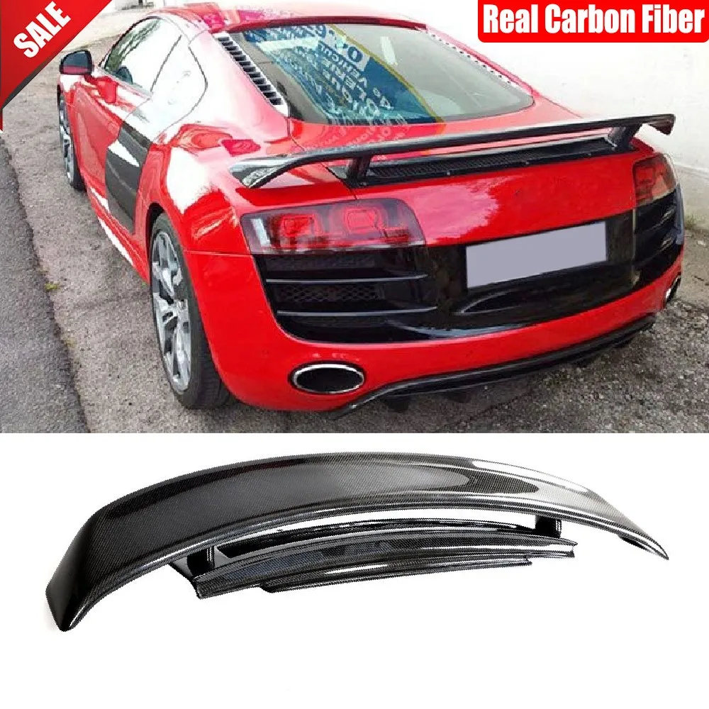 

For Audi R8 GT V8 V10 2008-2015 Real Carbon Fiber Rear Trunk Spoiler Racing Wing Body Kits Car Accessories