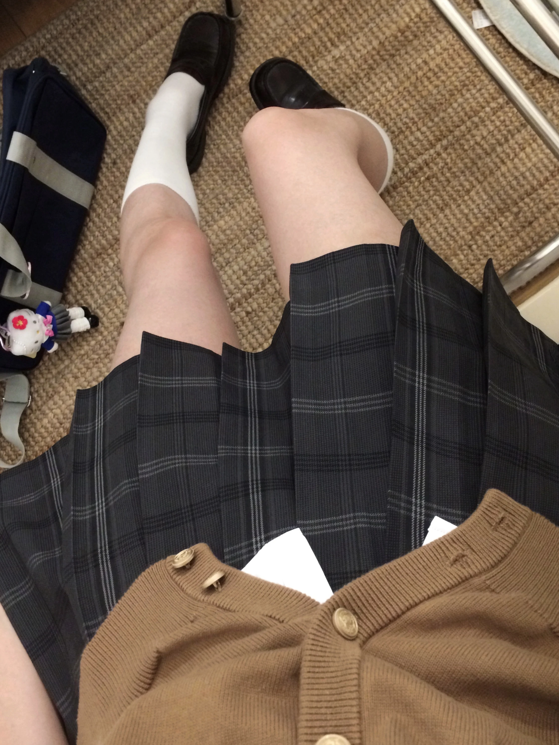 Original Black JK Uniform Skirt Deep Color College Style Versatile School Feel Bicolored Pleated Skirt for Women