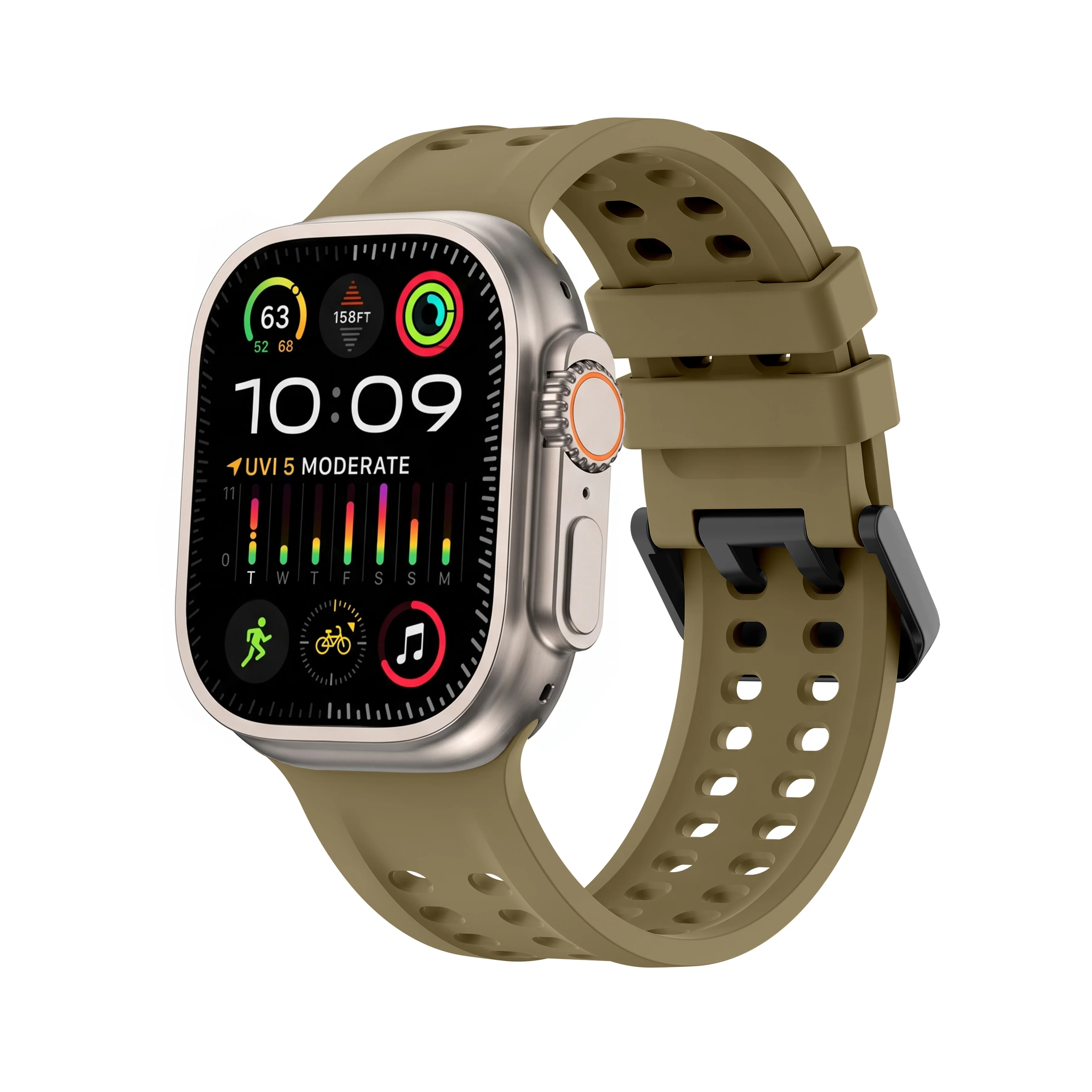 Silicone Straps for Apple Watch Ultra 4 3 2 Bands 49mm 44mm 40mm 46mm Sport Breathable Bracelet Correa iWatch Series 12 11 10 SE