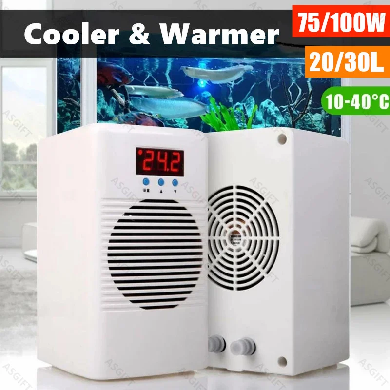 

110-240V Water Cooler & Warmer Aquarium Chiller For Below 20L 30L Marine Coral Reef Shrimp Tank Water Temperature Conditioner