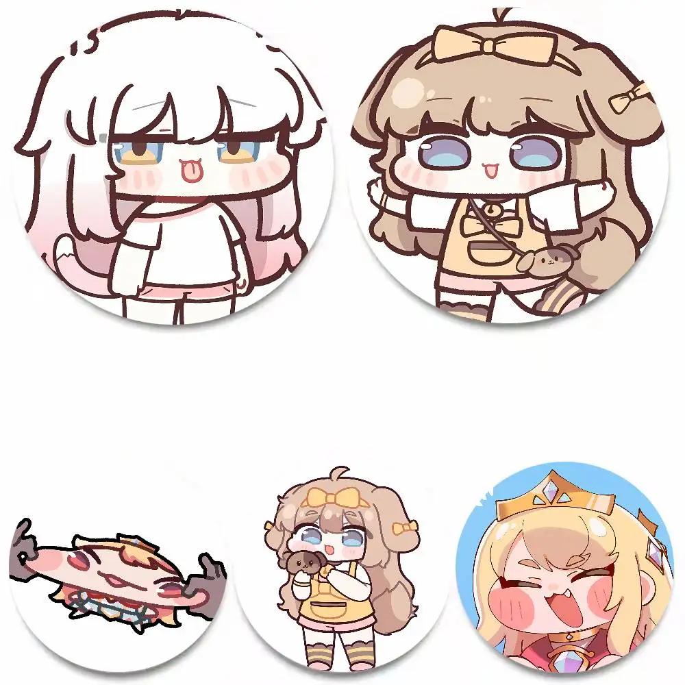 Popular Chibi Game Funny T-Trickcal Badge Metal Brooch for Bag Clothes Hat Decor Cosplay Accessories Gifts