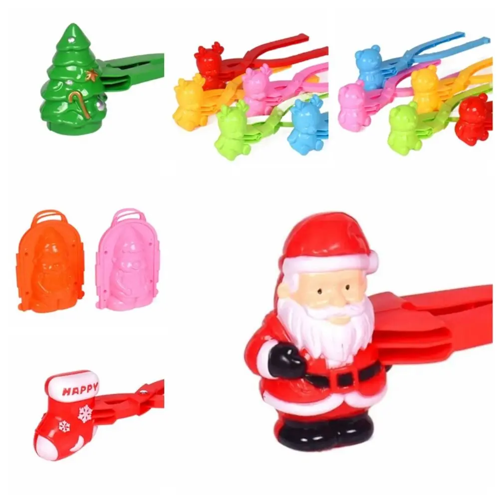 Plastics Santa Clau Snowball Maker Toy Christmas Tree Anti-slip Handle Christmas Tree Snowball Maker Clips Wear-resistant