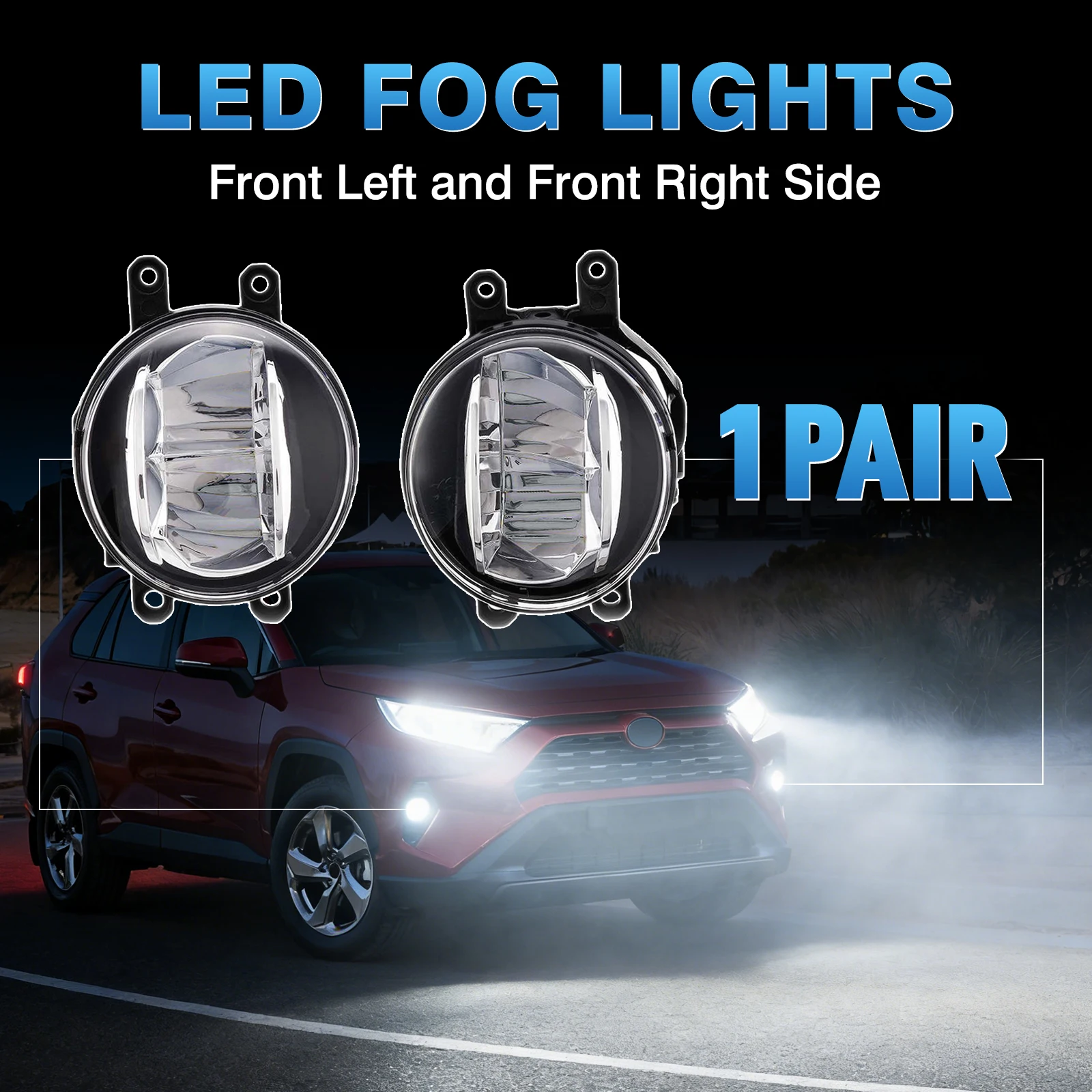 

For Toyota RAV4 2019-2022 LED Fog Lights 8122047010 8121002160 TO1038225 TO1039225 TO2593126 TO2592126 TO1038223 TO1039223