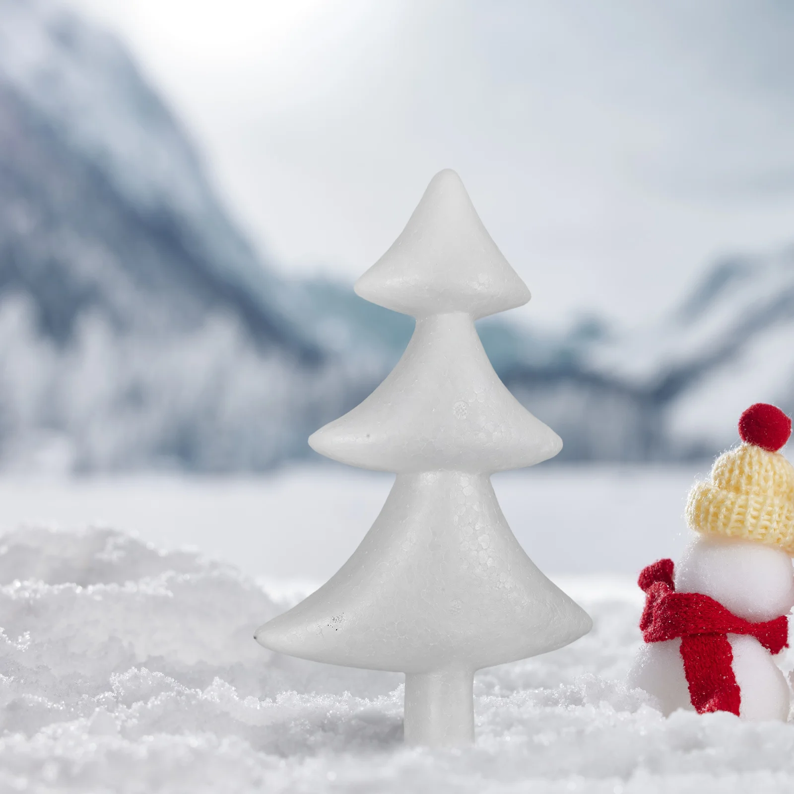 

8Pcs White Foam Trees 27Cm Half Structure for Christmas Craft Ornament DIY Decorating Projects Reusable Holiday Party