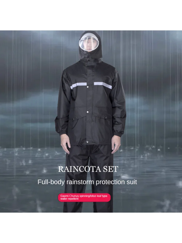 AliExpress NONE Full Body Raincoat And Rainpants Suit for Electric Bicycle & Motorcycle Reflective Split Design for Takeaway Riding Storm Protec