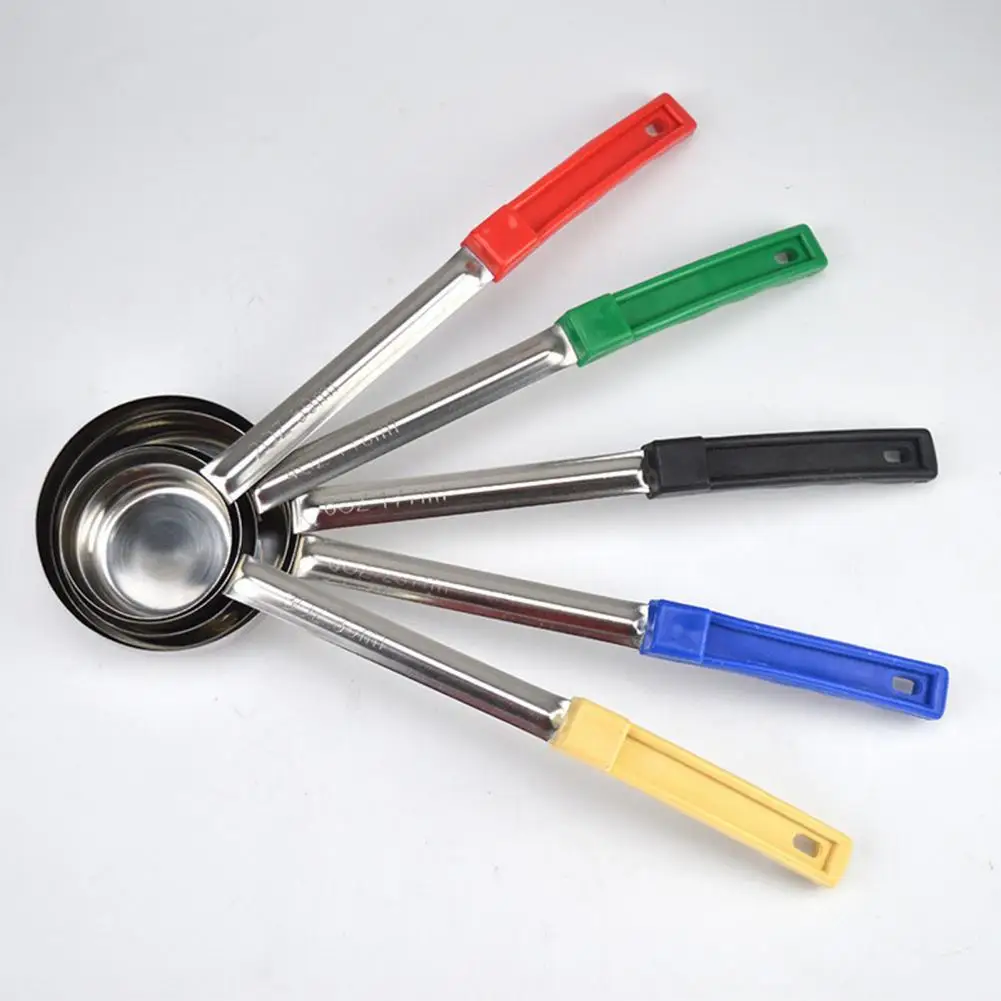 Sauce Ladle Stainless Steel Sauce Spoon Long Rubber Handle Anti-Hot Pizza Spread Ladle Measuring Soup Spoon Kitchen Tableware