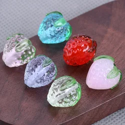 딸기 모양 수제 램프워크 유리 루즈 비즈, 쥬얼리 제작, DIY 공예 결과물, 15x13mm, 5 개