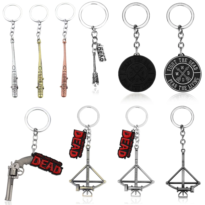 The Walking Dead Metal Keychain Lucille Mini Baseball Bat Ball Pendant Keychain for Women Men Cosplay Jewelry Accessories Gift