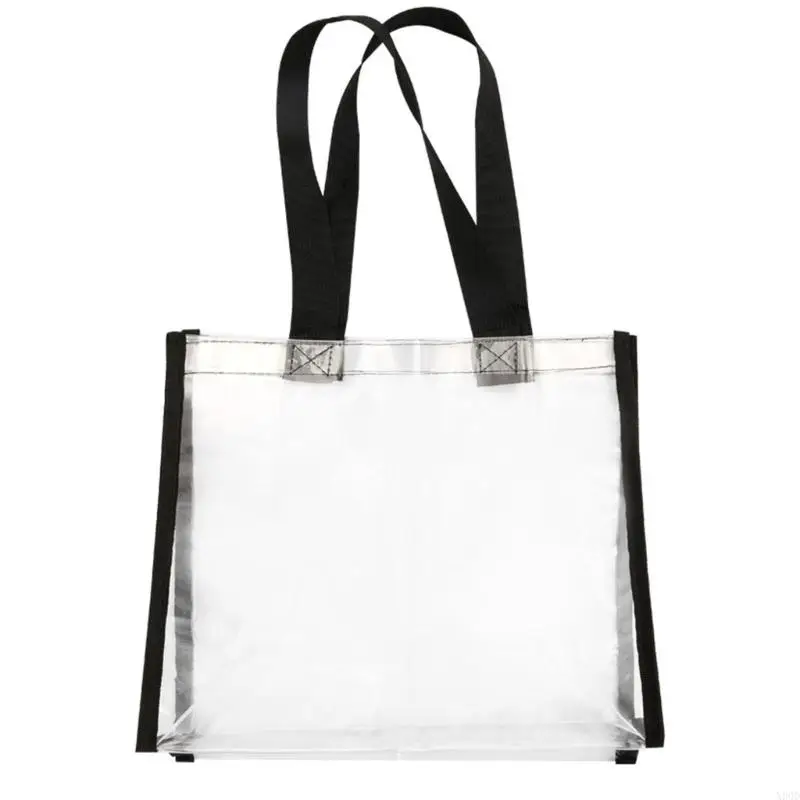 X90D Clear Tote Bags PVC Beach Bag Shopping Handbag with Handles for Shoes Clothing