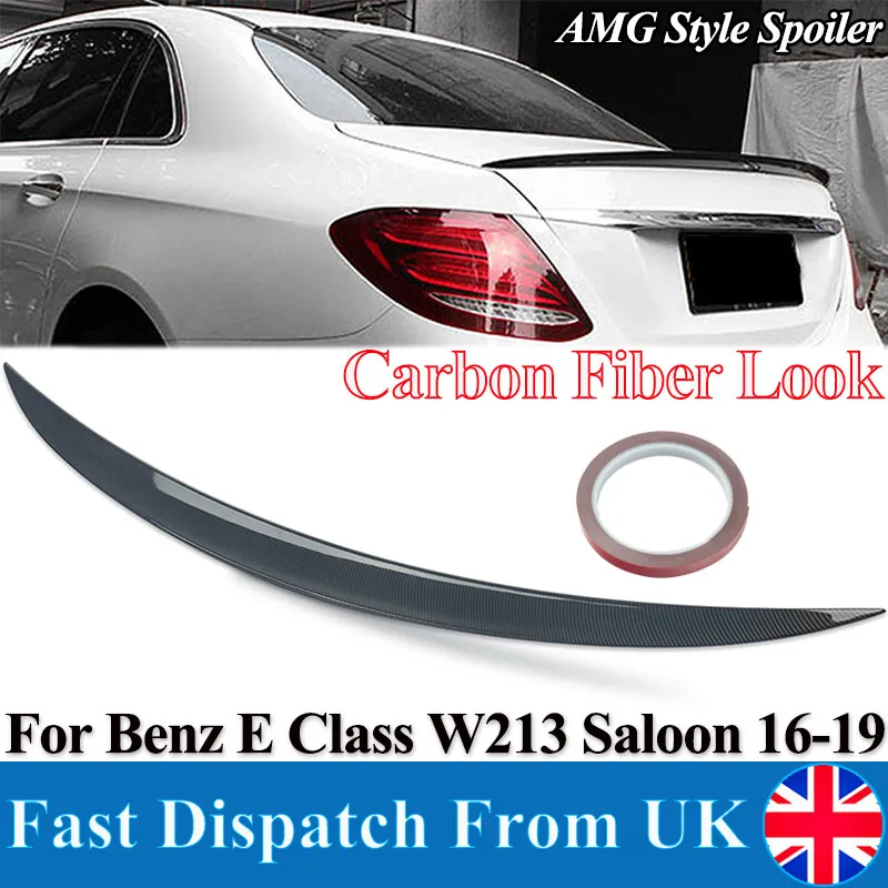 

For Mercedes-Benz E Class W213 Tail Spoiler Lip Saloon E200 D E300d E400d 2016 2017 2018 2019 Rear Spoiler Carbon Fiber Look