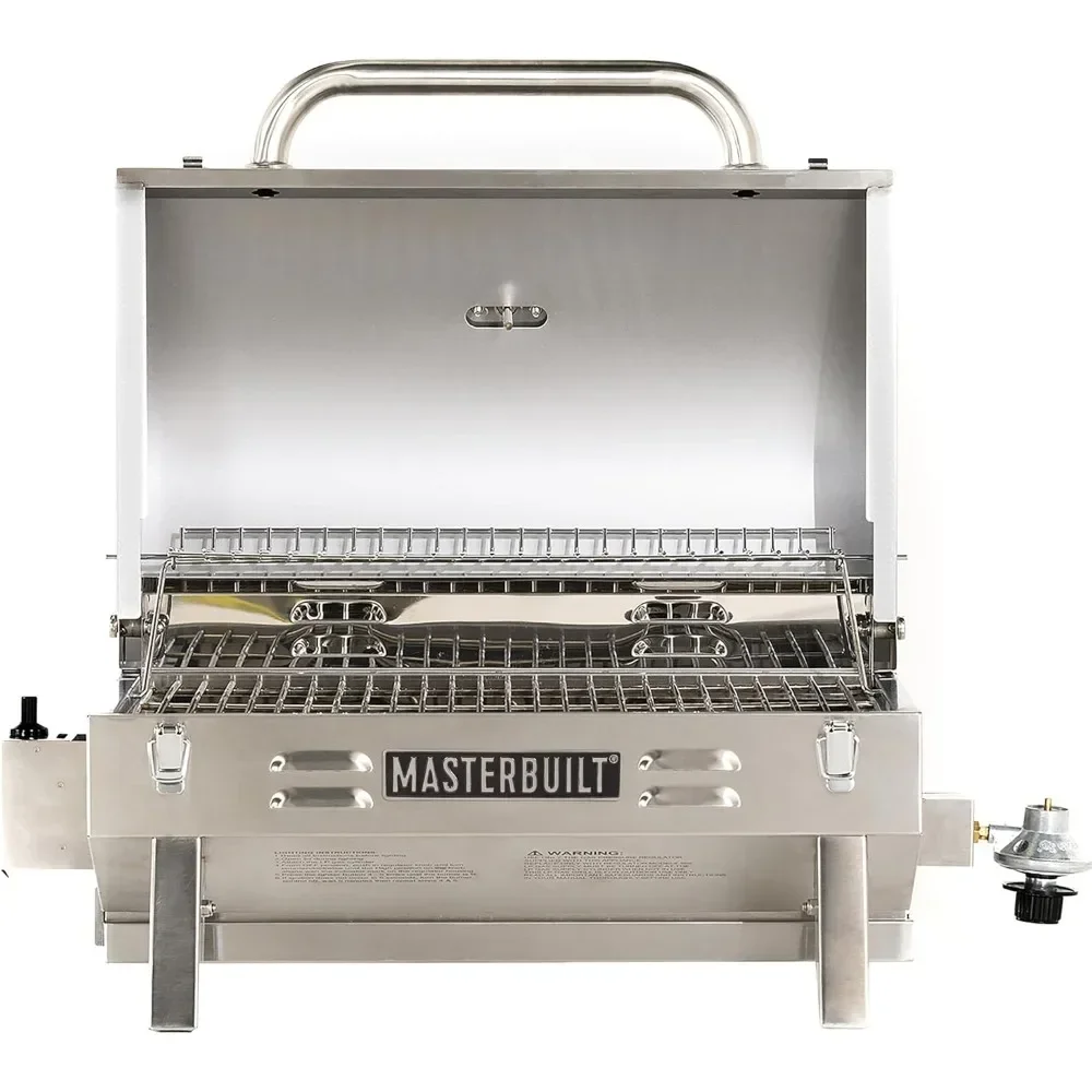 Portable Propane Gas Grill with Folding Legs, Chrome-Coated Warming Rack and 288 Cooking Square Inches in Stainless Steel