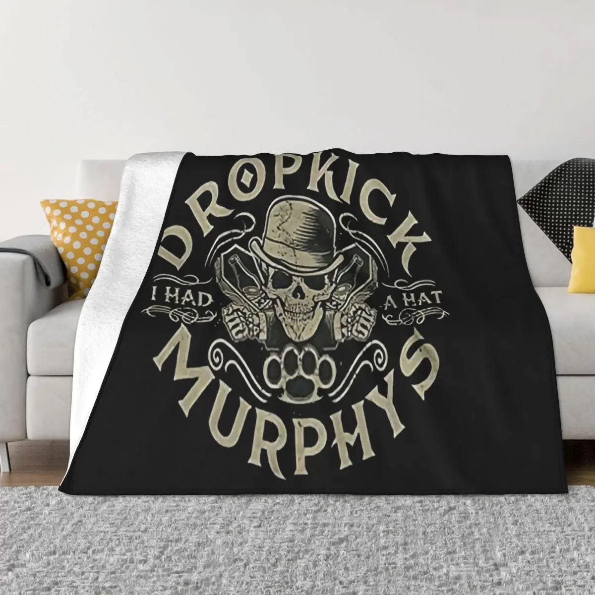 Dropkick For Men Harajuku Murphys Skull Men's Sm Md Lg Xl Xxl New Great Quality Throw Blanket