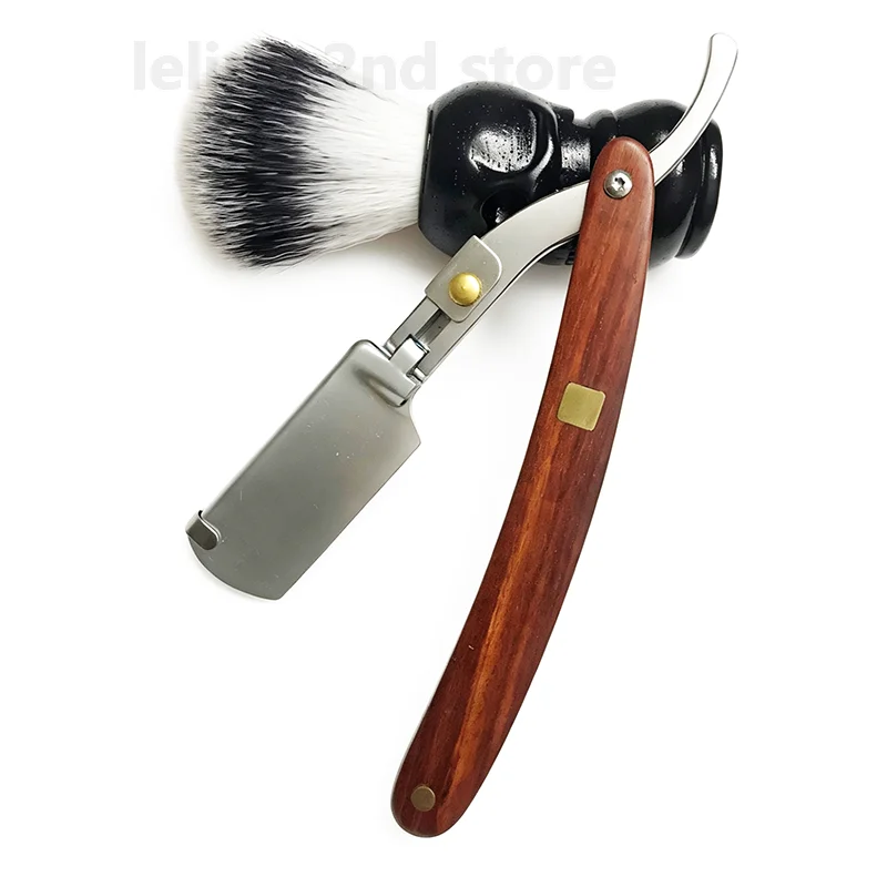 New Straight Senior Razors for Men Natural Wood Handle Fit Double Edge Blades Professional and Close Shaving Barber Razor