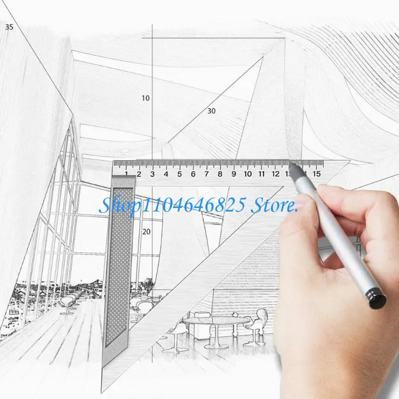 Triangles Square Ruler Metal Stainless Steel Quick Measuring Marking Tool