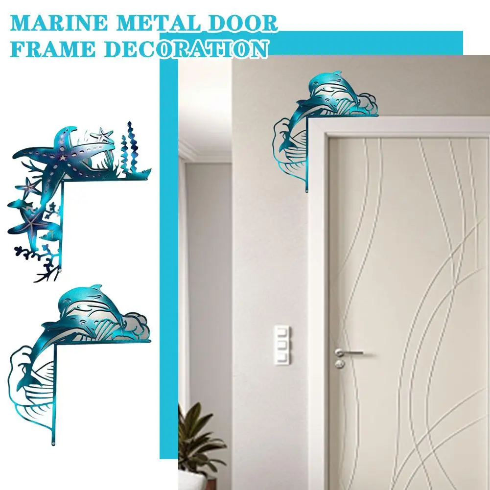 Marine Metal Door Frame Decoration Dolphin Starfish Door Frame Decoration Corrosion Practical Rustproof Resistant P5Y5