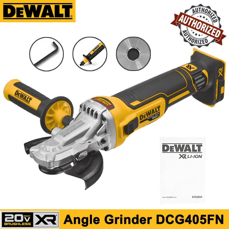 DEWALT Brushless Angle Grinder DCG405FN 125mm Portable Wireless Impact Polisher 9000 RPM Cordless Cutting Machine 20V Power Tool