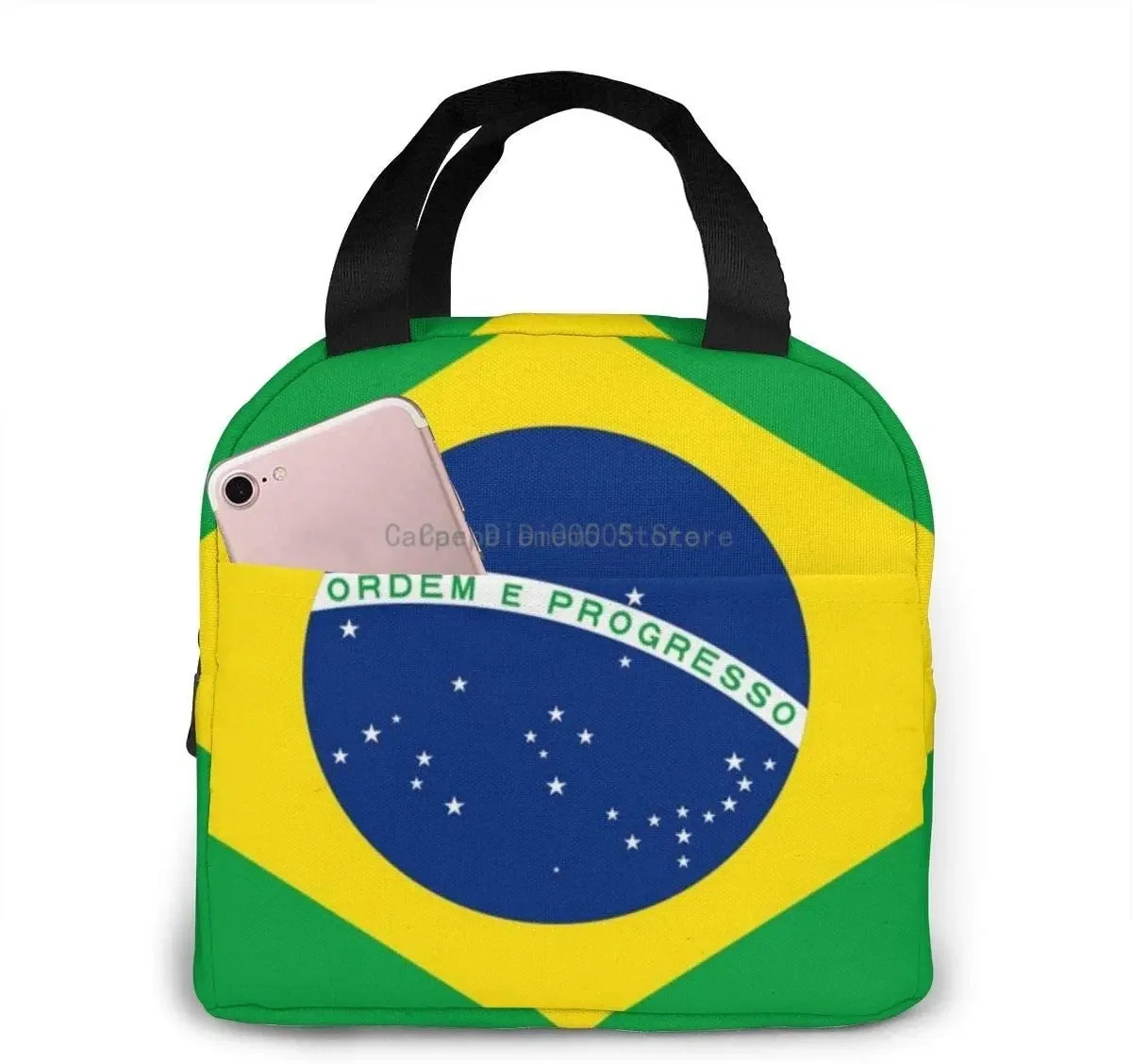 Lunch bag  Brazil Flag Portable Insulated Lunch Bag