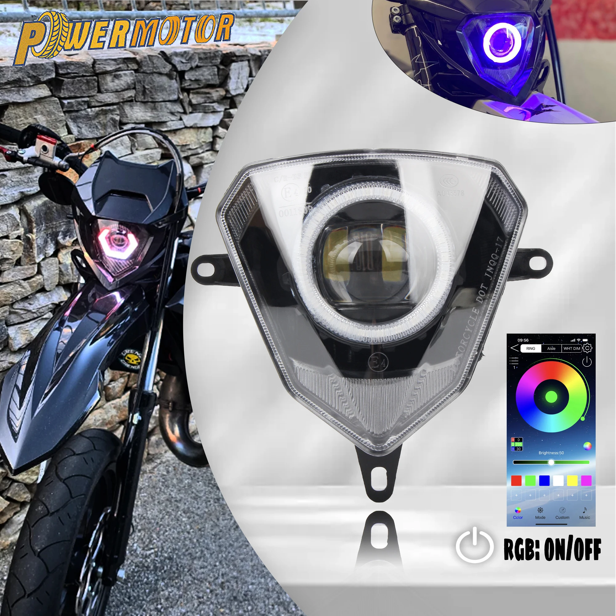 

for Beta RR Enduro Motorcycle LED Headlight App Control RGB 125-480 2010-2023 125-50 LC Xtrainer 250/300 DirtBike Motocross Part