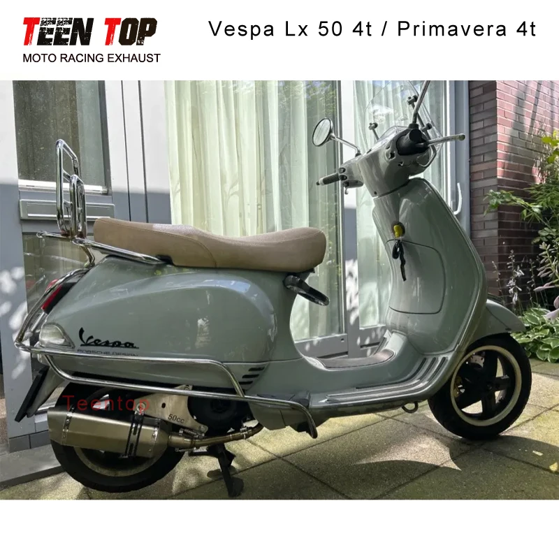 For Vespa 50CC Exhaust Vespa 4T 2V LX S Primavera Sprint Piaggio Zip 2000 Engine Scooter Exhaust Systems Motorcycle Muffler 50CC