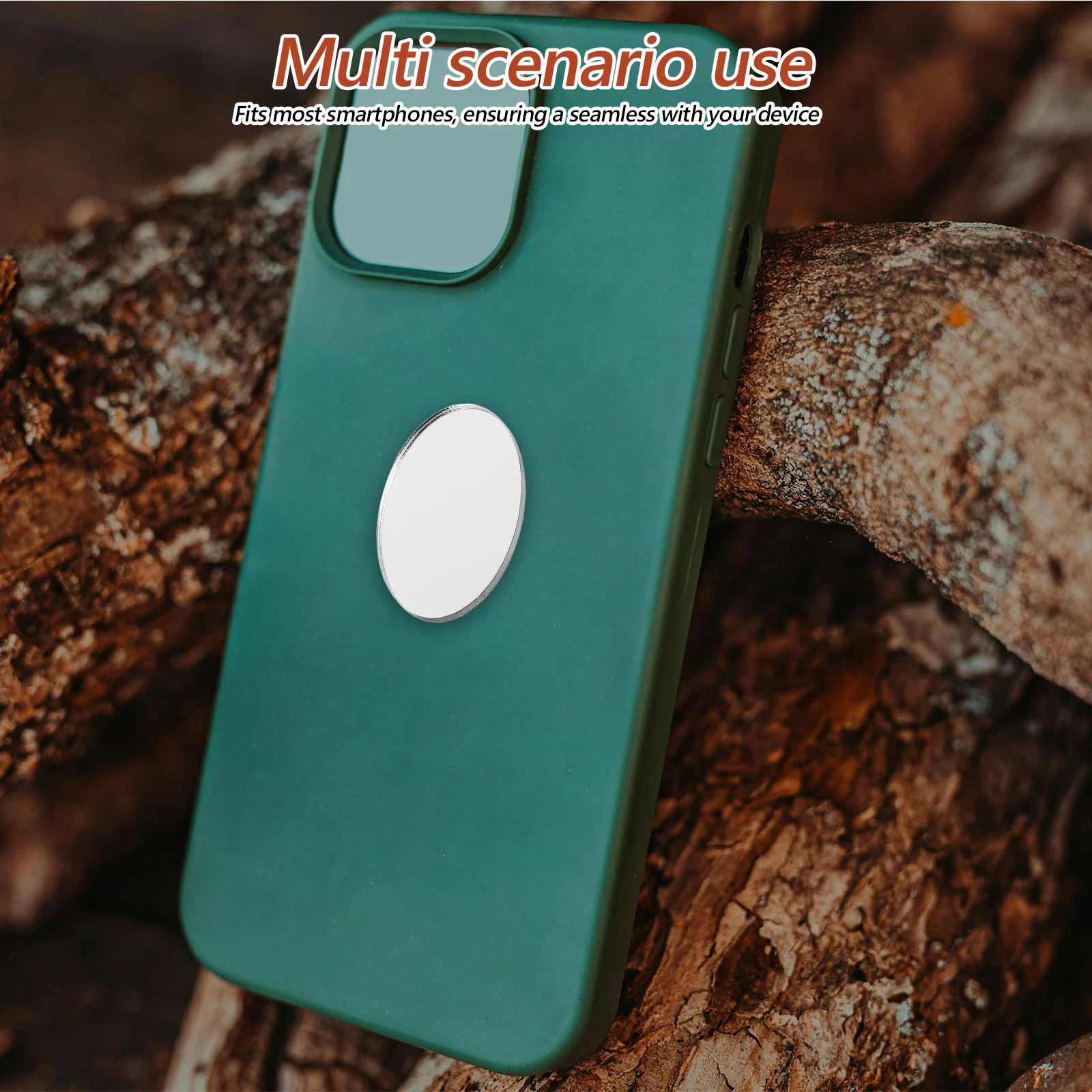 5 قطع من ملصقات مرآة الهاتف اللاصقة لمرآة مكياج السفر المدمجة مع هاتف فضي انعكاس واضح