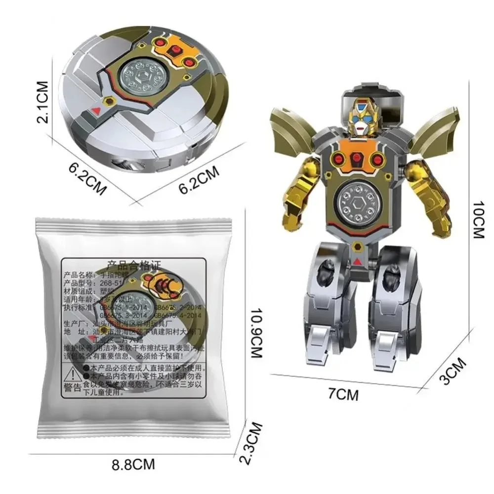 2 em 1 robô transformador fidget spinner, brinquedo de dedo de metal para alívio do estresse, modelo de figura de ação legal para meninos e crianças