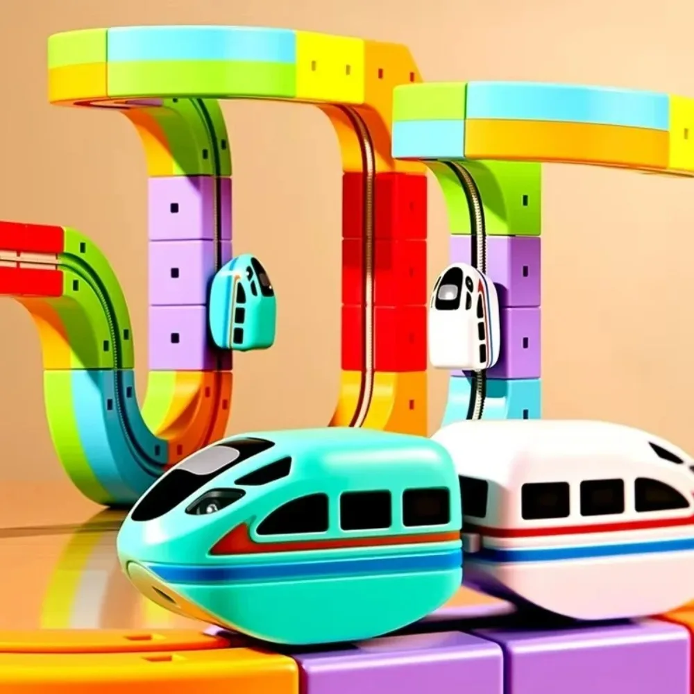 Montessori Speelgoed 2025, Nieuwste Educatief Speelgoed Assemblage Magische Spoor Trein Set Kinderspeelgoed Niet-Afstandsbediening Trein Auto Geschenkdoos