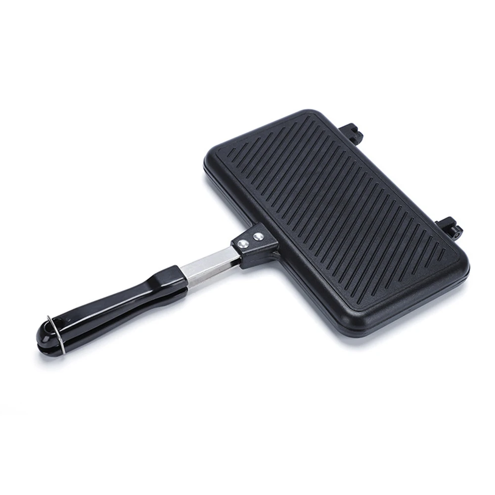 Sandwich Baking Pan Nonstick Foldable Grill Frying Pan Multi-function Aluminium Alloy Double Side Portable Kitchen Accessories