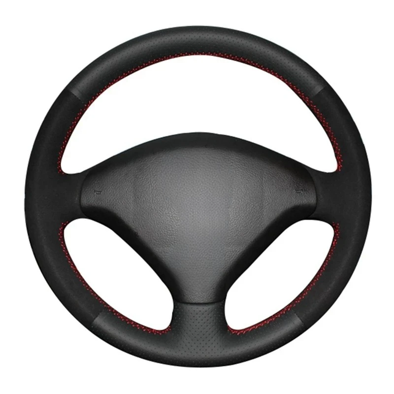 Customized Car Steering Wheel Cover Non-Slip Suede Braid For Peugeot 307 2001-2008 307 SW 2005-2008 Expert Partner 206 308