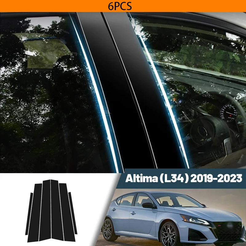 

Glossy Black Carbon Fiber Window Door Deal B C Pillar Post Cover Sticker For Nissan Altima L34 2019-2023 2020 2021 2022