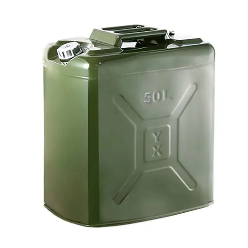 

50LThickened Metal Storage Can with Aluminum Cover, Square Portable Container for Liquid