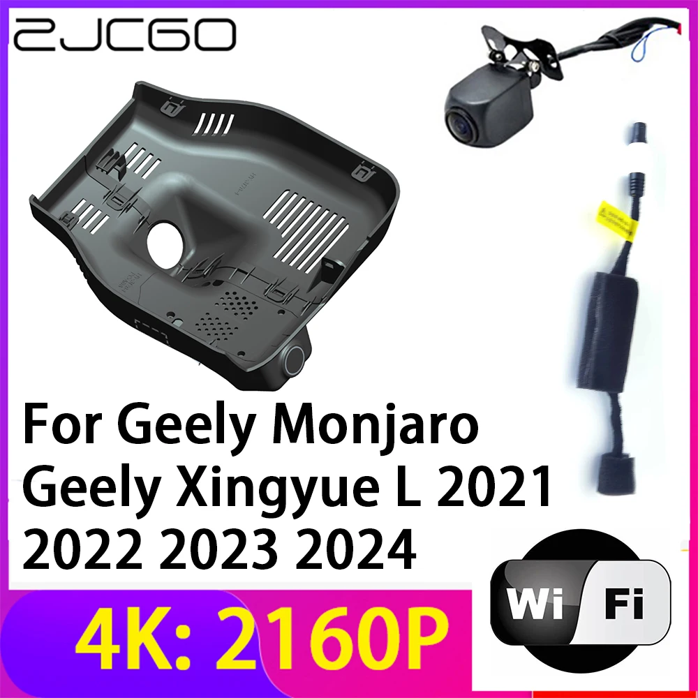 ZJCGO 4K 2160P Dash Cam Car DVR Camera 2 Lens Recorder Wifi Night Vision for Geely Monjaro Geely Xingyue L 2021 2022 2023 2024