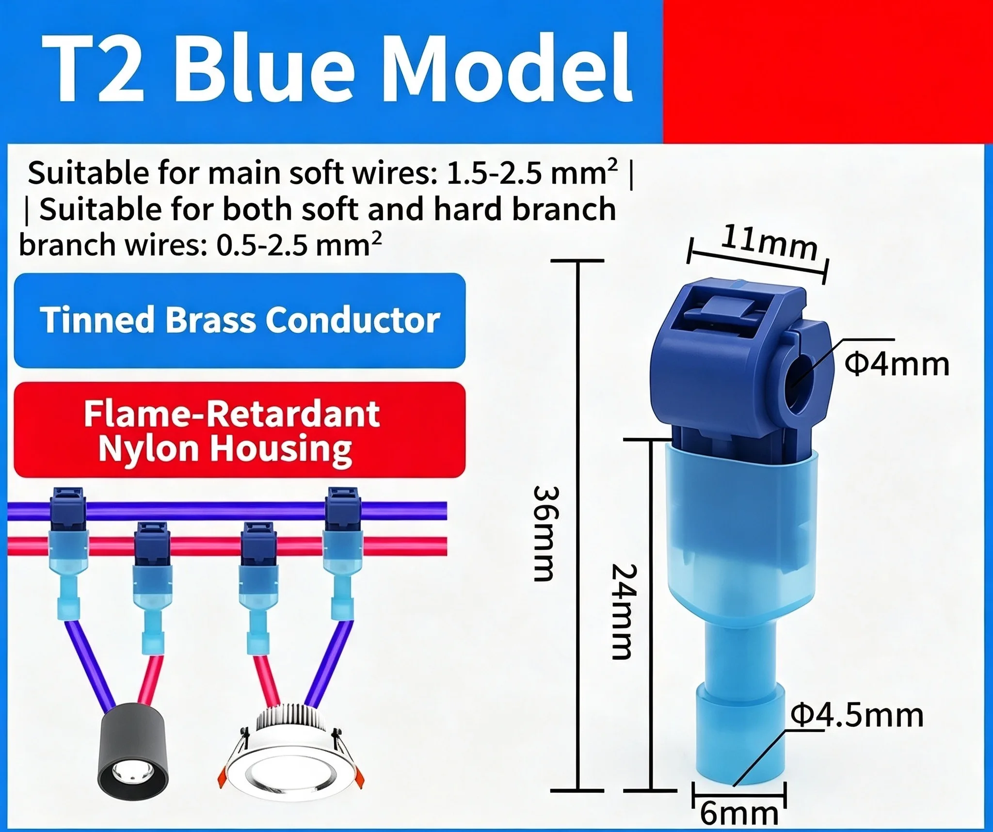 T Tap zelfstrippende elektrische draadconnectoren volledig nylon geïsoleerd mannelijk snelkoppeling snap verbinding slot crimp kabelverbinding zelfstrippend elektrische draadconnectoren volledig nylon