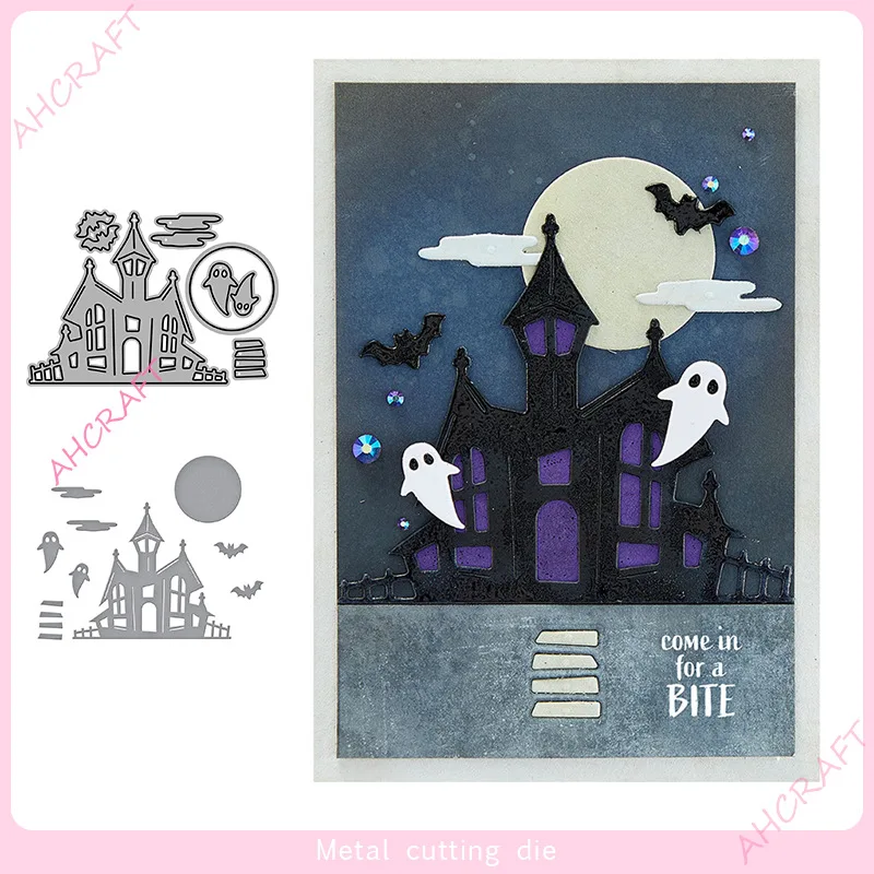 

Brand New 2022 Halloween Castle Metal Cutting Die DIY Scrapbook Album Decor Embossed Paper Card Craft