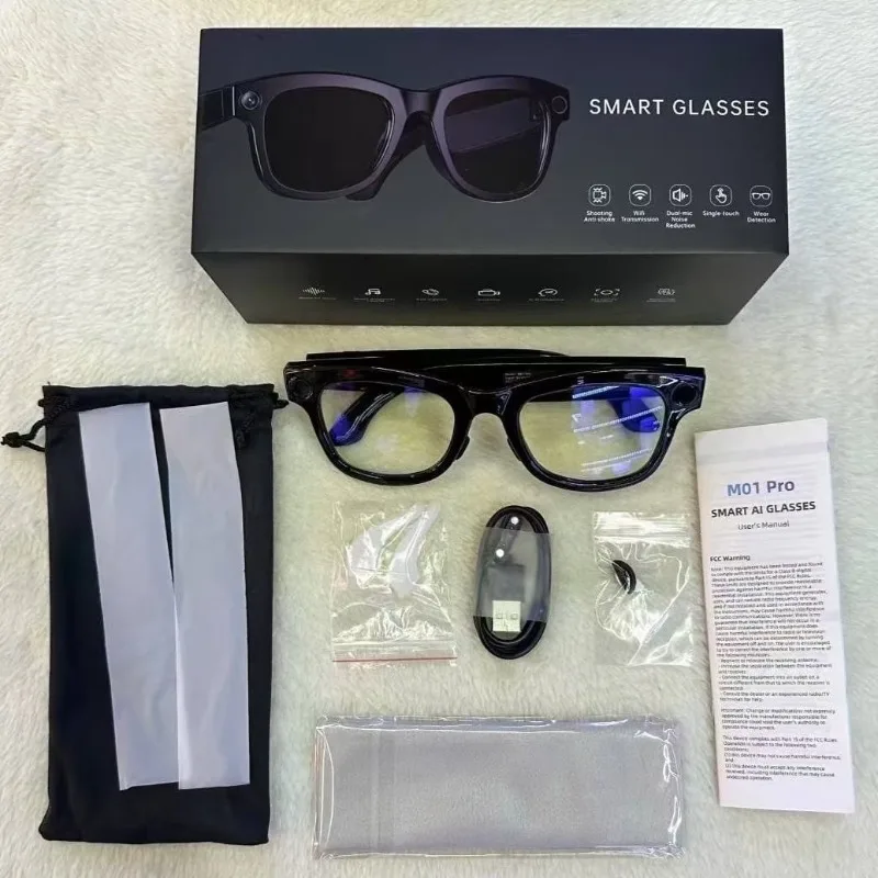 Smart Glasses M01 M01Pro 800W Pixel Camera Bluetooth Call AI Real