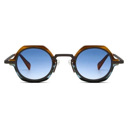 Imagen 2 del producto ChicOptix gafas de sol clásicas Punk Retro de moda UV400 redondas de moda para conducir gafas de sol de acetato de alta calidad antideslumbrantes