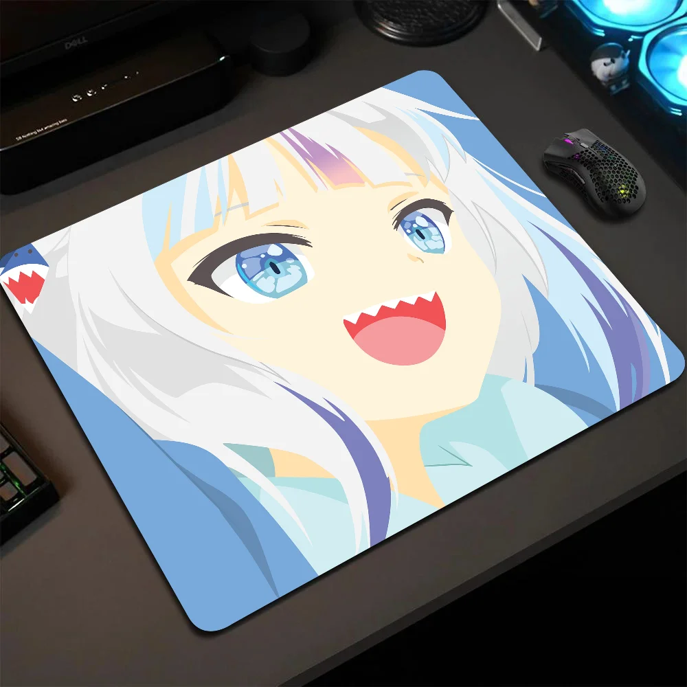 

Gawr Gura Virtual Youtuber Hololive Girl Mousepad Small LockEdge Mouse Pad For Gamers Computer Desk Pad Anti-slip Rubber