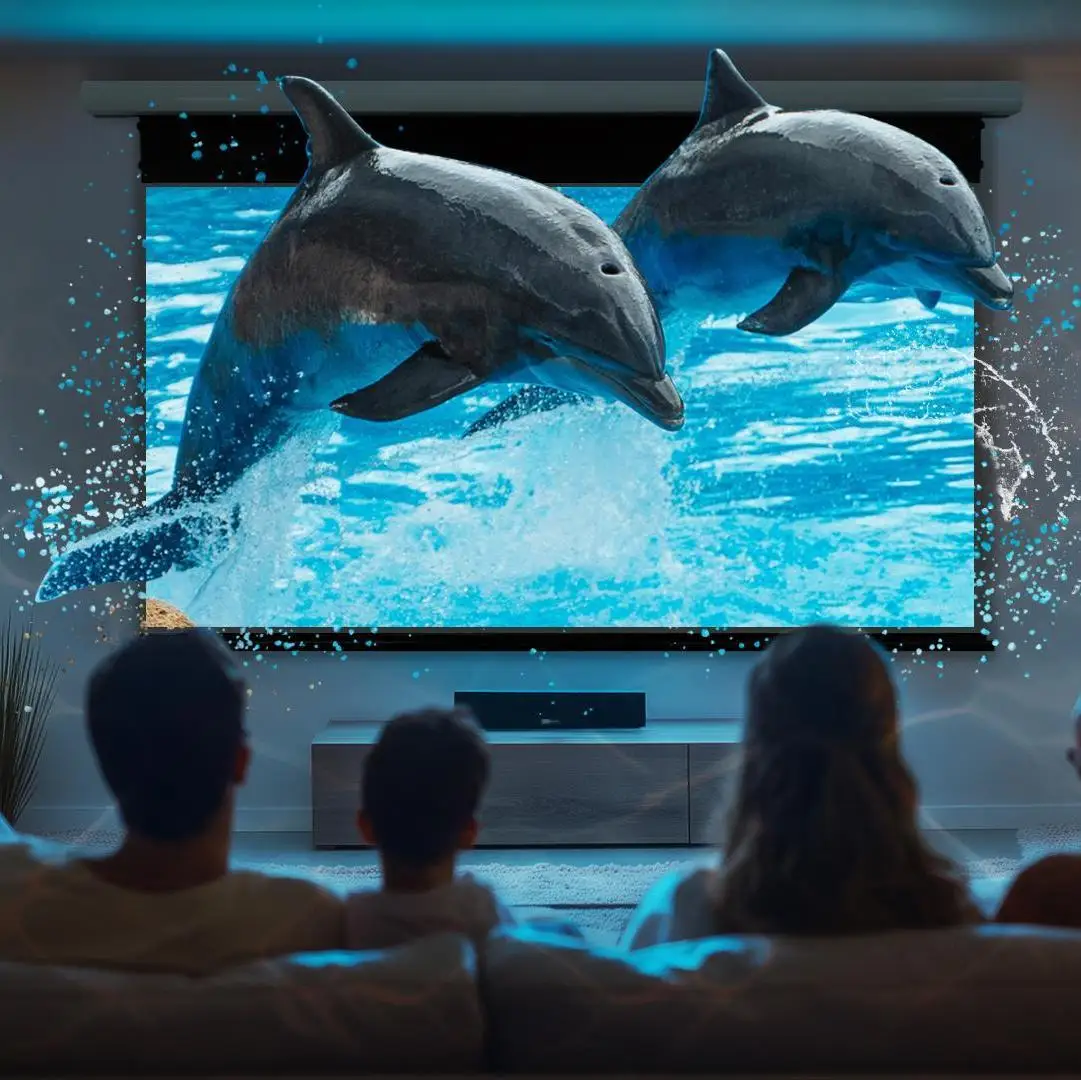 จอโปรเจเตอร์แบบเลื่อนลงได้สำหรับเลเซอร์บีมเมอร์ NP 100นิ้ว