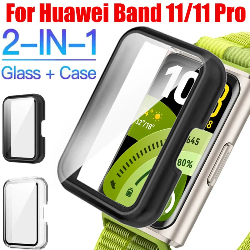 Tempered Glass+Case For Huawei Band 11/11 Pro Smart Watch Anti-scratch Film Bumper Screen Protector Shell For Huawei Band 11