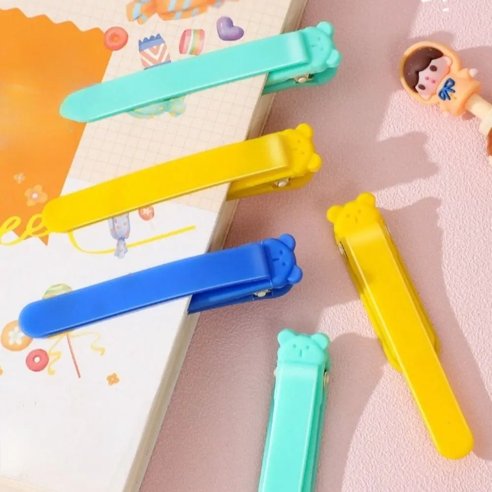 1/3 Pcs Cute Bear Bookmark Clip Automatically Follows Silicone Book Markers Stationery Supplies Page Flipping for Student