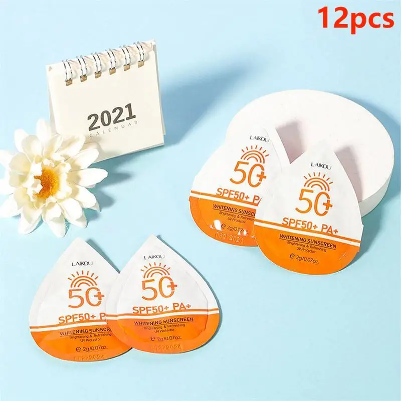 2g*15PCS  Sunscreen Cream Whitening Moisturizing Waterproof Sweat-proof UV Resistant Long-lasting Non-greasy Sunscreen Cream