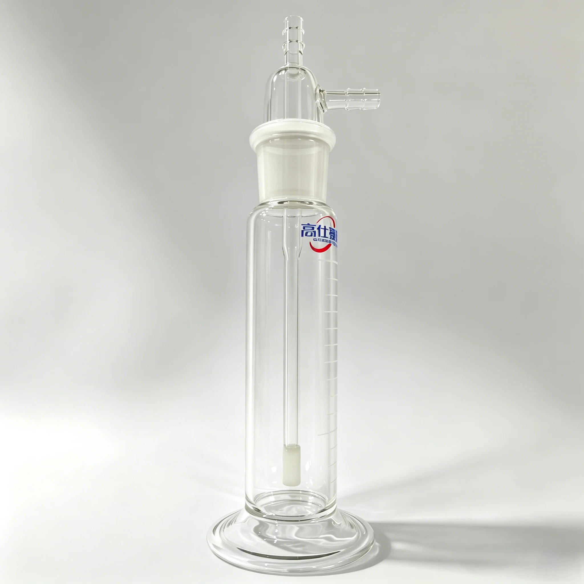 Porous Glass Absorption Bottle, Borosilicate Glass Gas Washer with Graduated Scale for Electrochemistry Analysis & Purification